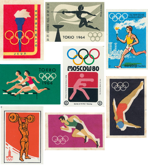 Olympic matchbox labels